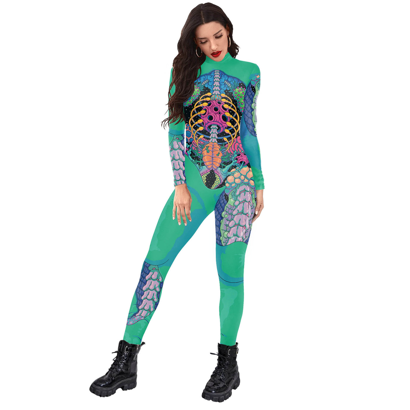 Skeleton Digital Printing Jumpsuits