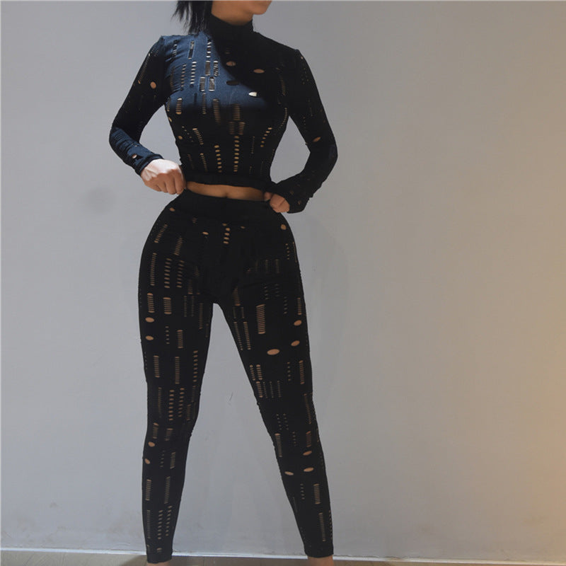 Sexy Cutout High Waist Skinny Trousers