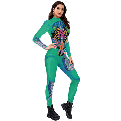 Skeleton Digital Printing Jumpsuits